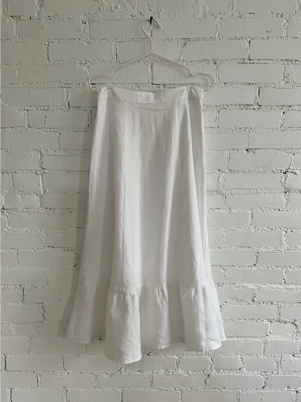Reformation Yucca Linen Two Piece Set White Puff Sleeve Crop Top Skirt Size 2